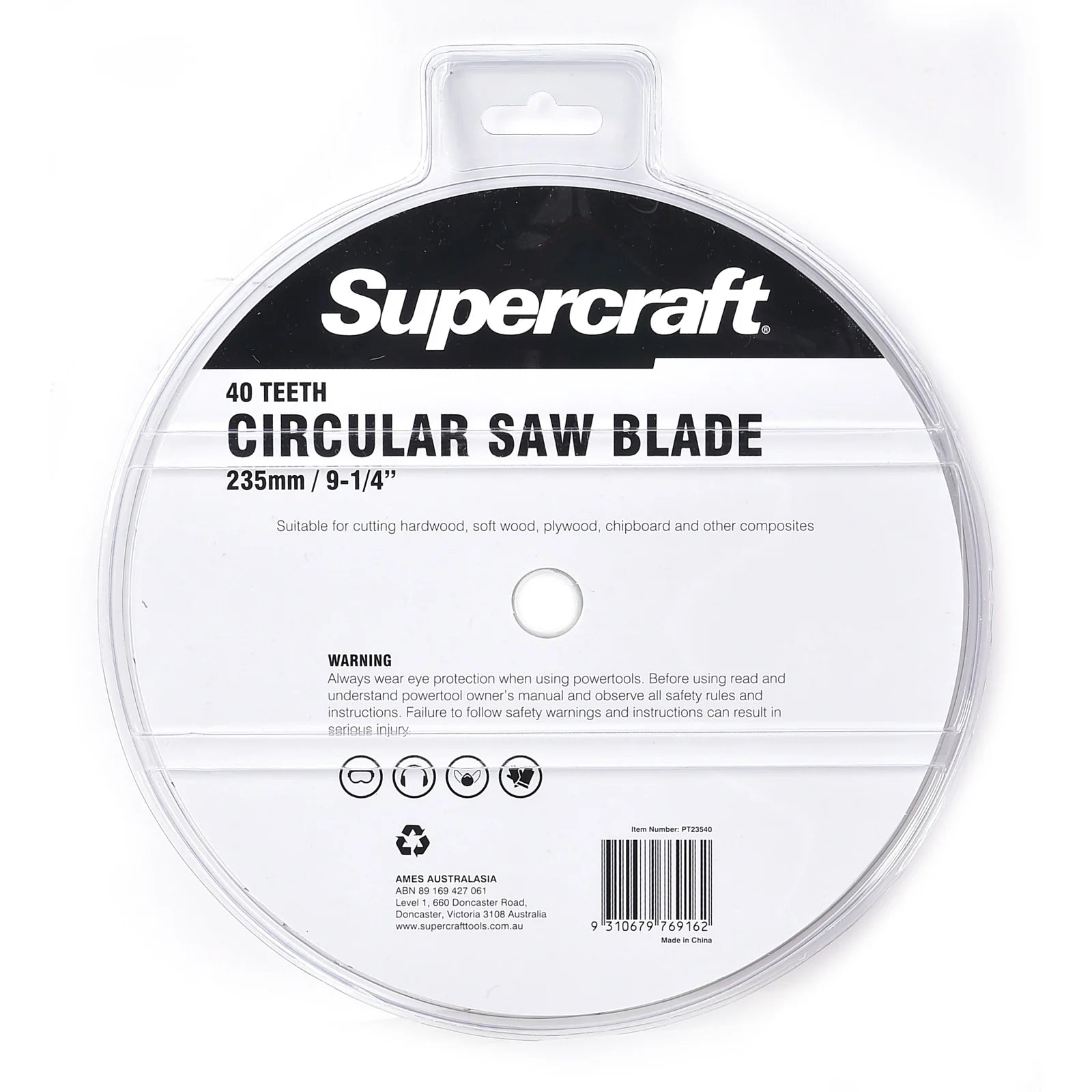 (12 Pack) Supercraft PT23540 Circular Saw Blade TCT 235mm/9-1/4in x 40 Teeth