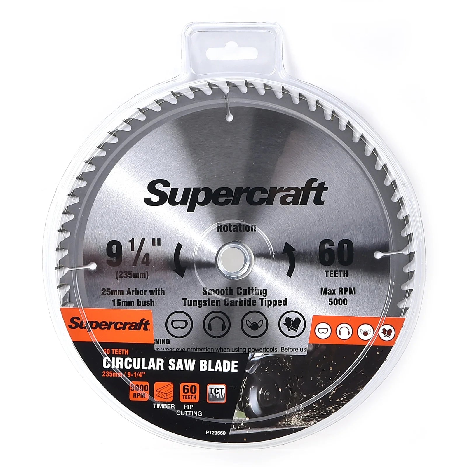 Supercraft PT23560 Circular Saw Blade TCT 235mm/9-1/4in x 60 Teeth