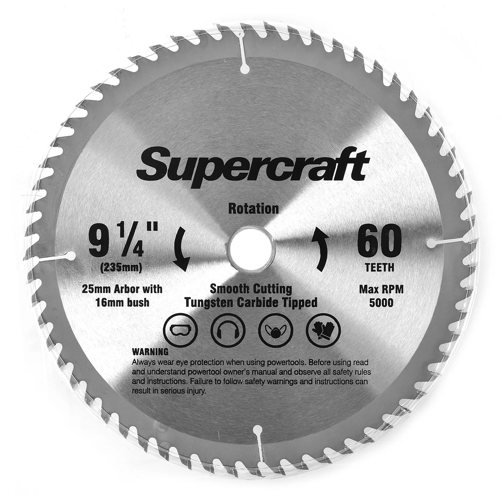 Supercraft PT23560 Circular Saw Blade TCT 235mm/9-1/4in x 60 Teeth