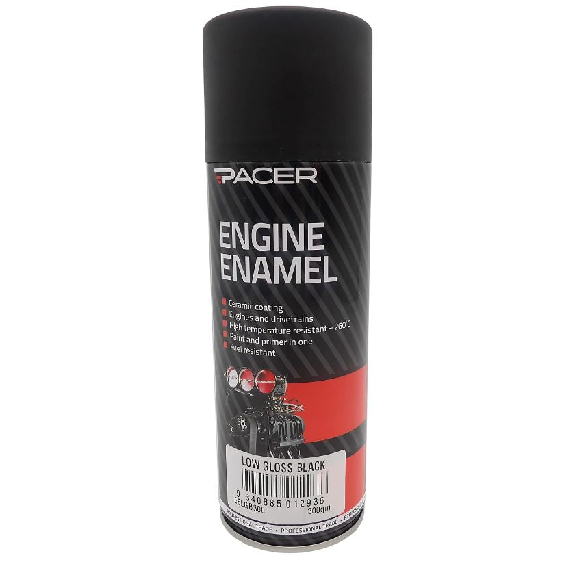 Pacer Engine Enamel EELGB300, Low Gloss Black