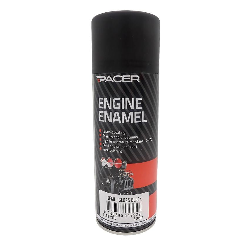 Pacer Engine Enamel EESGB300, Semi Gloss Black