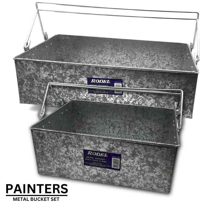 Rodel Painters Double Handle Metal 2 Bucket Set (520mm &amp; 380mm Bucket)