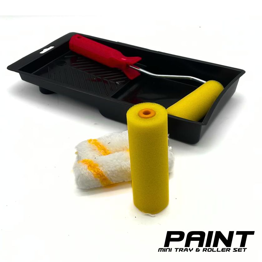 Mini 6 Piece PAINT ROLLER KIT SET with Tray Painting