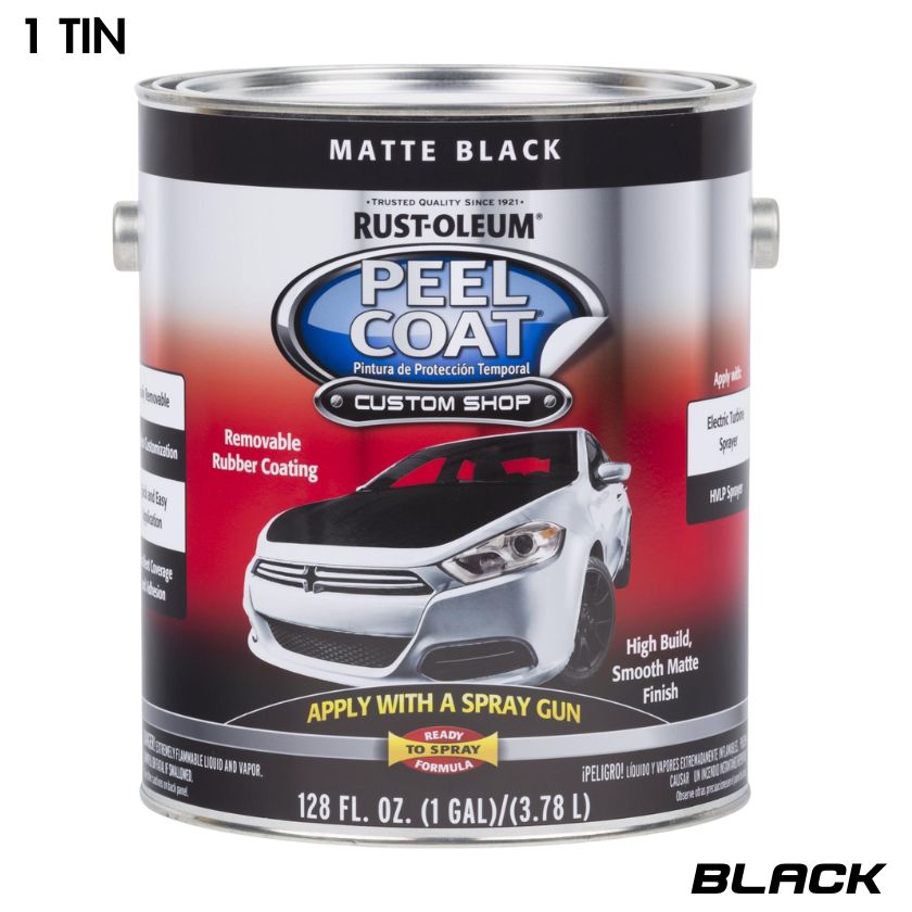 Rust-Oleum 283824 Peel Coat Custom Shop Matt Black Paint 3.78 litres