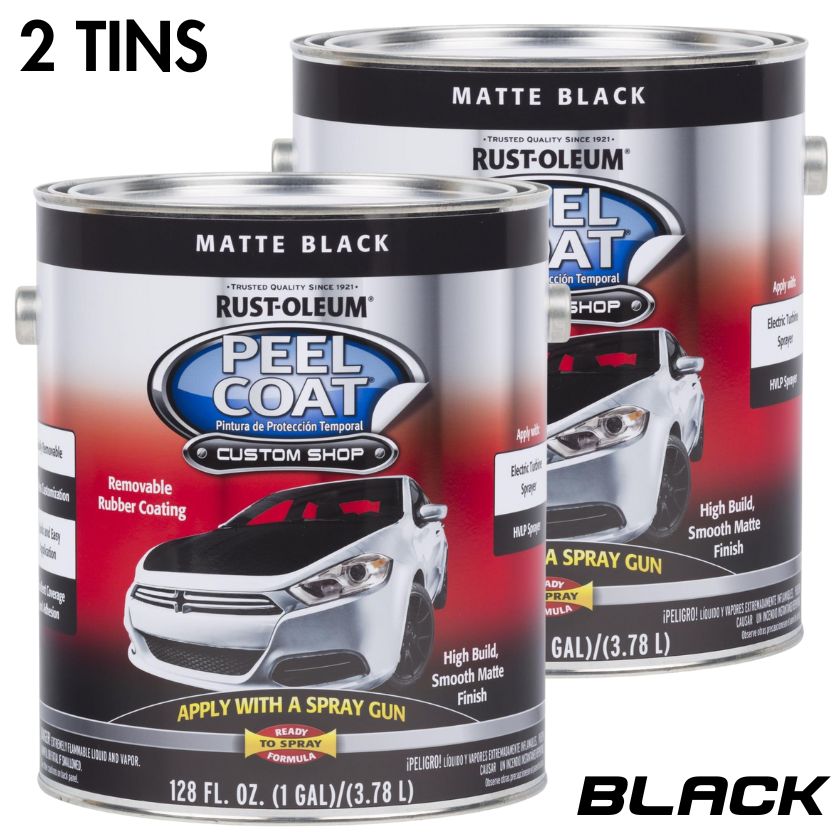 Rust-Oleum 283824 Peel Coat Custom Shop Matt Black Paint 3.78 litres