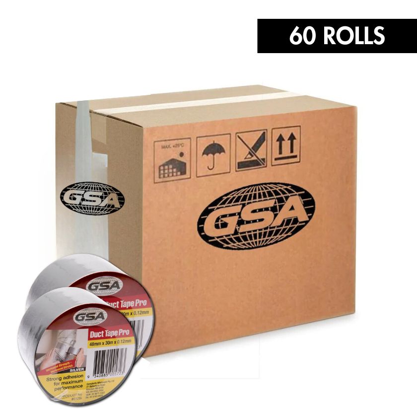 GSA 8512SI Duct Tape Pro Silver 0.12mm - 30 metres x 48mm (Box of 60 Rolls)