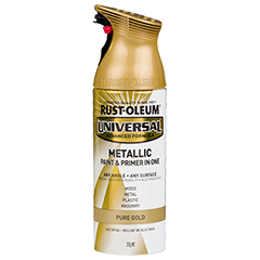 6 Cans | RUST-OLEUM UNIVERSAL PAINT AND PRIMER SPRAY CAN - UNIVERSAL METALLIC PURE GOLD - South East Clearance Centre