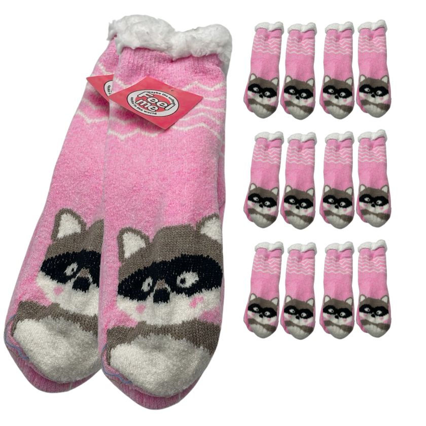 Racoon Winter Warm Socks - 12 Pairs