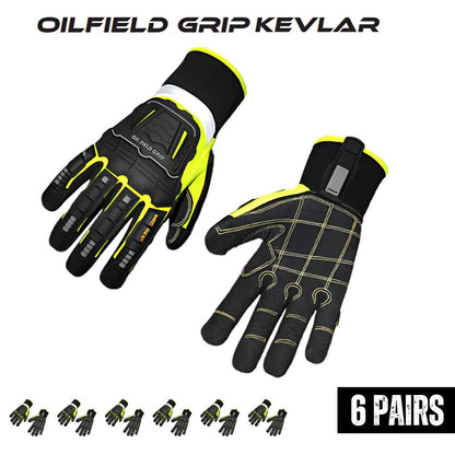 MEC DEX OF-614-Y- Oil Field Grip Kevlar Gloves (6 Pairs)