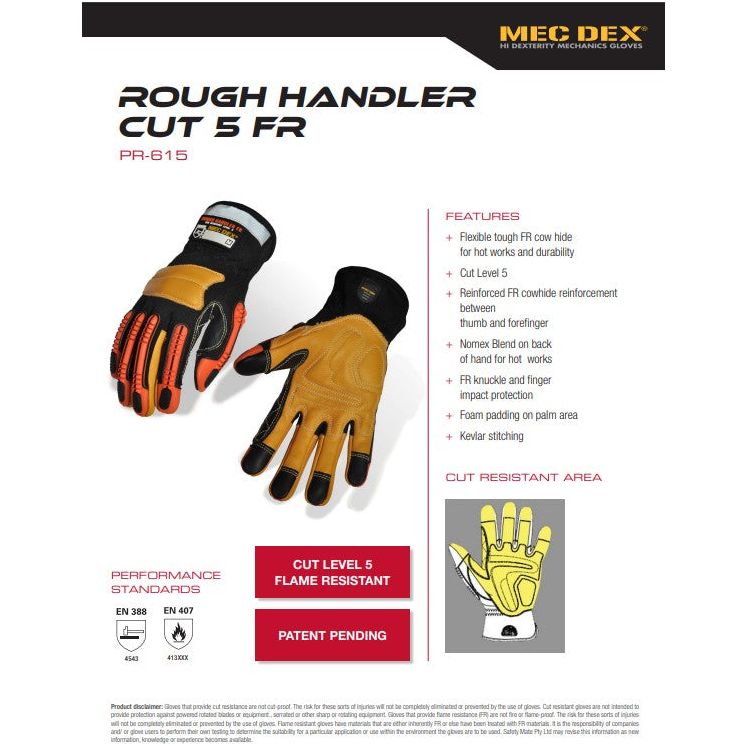 Rough Handler Cut 5 FR Gloves - (6 Pairs) - 3XL