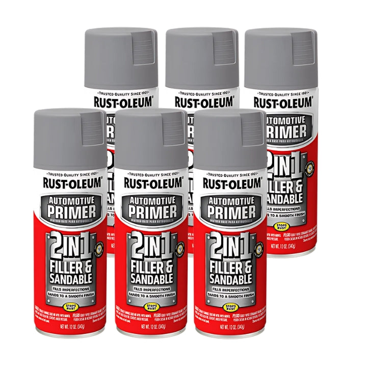 (6 Pack) Rust-oleum Automotive 2 in 1 Filler &amp; Sandable Primer 260510