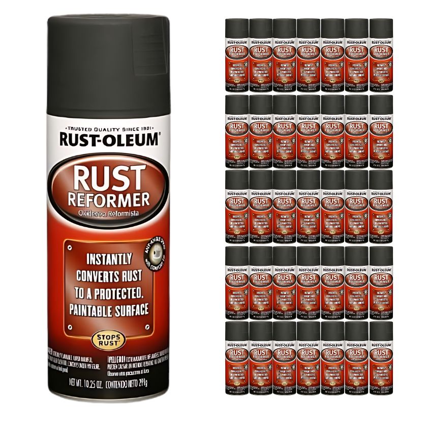 (36 PACK) Rust-Oleum 248658  Automotive Rust Reformer (Flat-Black) 298g Spray