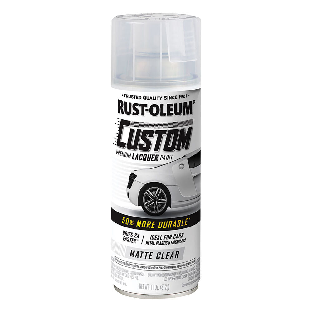 (6 cans) Rust-Oleum Custom Premium Lacquer Paint, Matt Clear - 312g - South East Clearance Centre