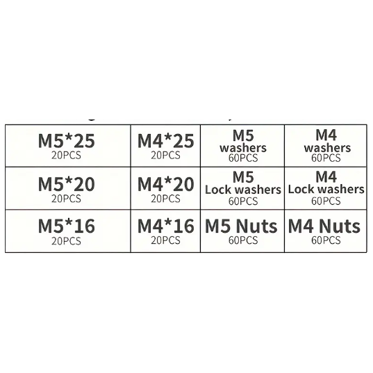 480 Piece Stainless Steel Fastener Kit, M4 & M5 Hex Head Screws, Bolts Assortment Kit