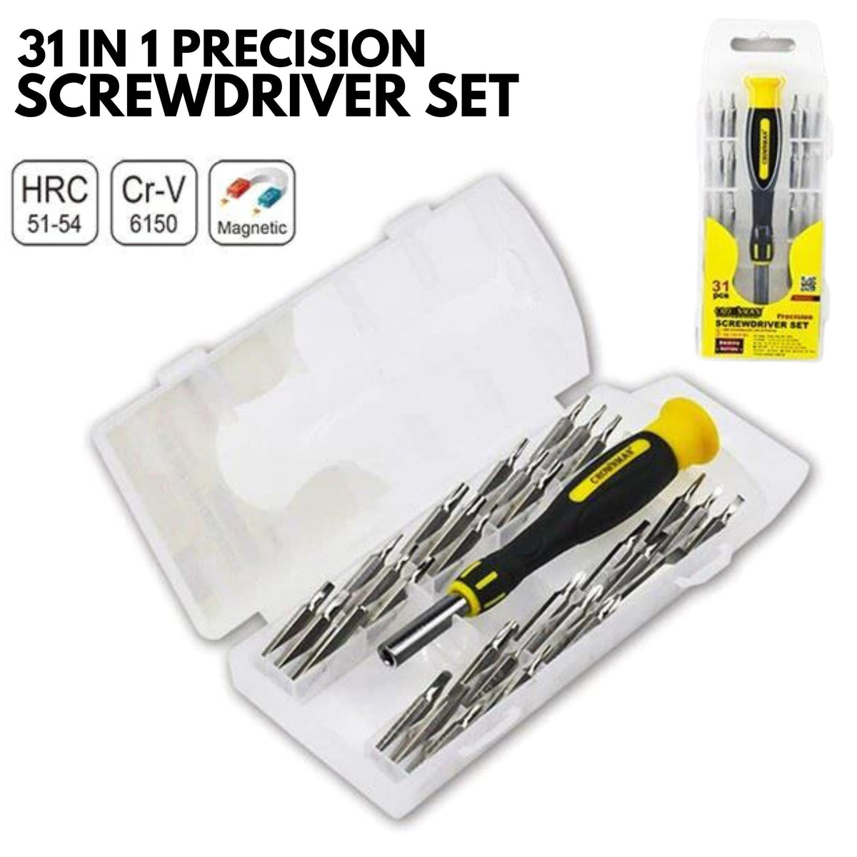 31 Piece Precision Screwdriver &amp; Bits Set - South East Clearance Centre