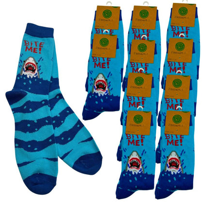 Bite Me Dress Novelty Shark Socks, Size 11-14