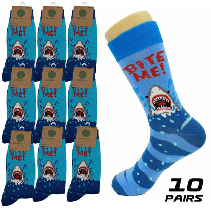 Bite Me Dress Novelty Shark Socks, Size 11-14