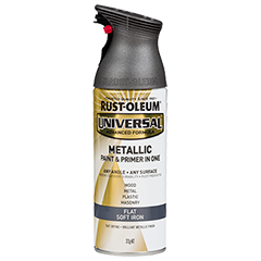 Rust Oleum Universal Flat Metallic Spray Paint | 302105 FLAT SOFT IRON - South East Clearance Centre