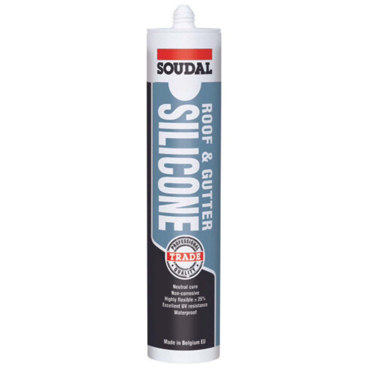 Soudal 127778 Roof &amp; Gutter Neutral Cure Silicone, Grey - South East Clearance Centre