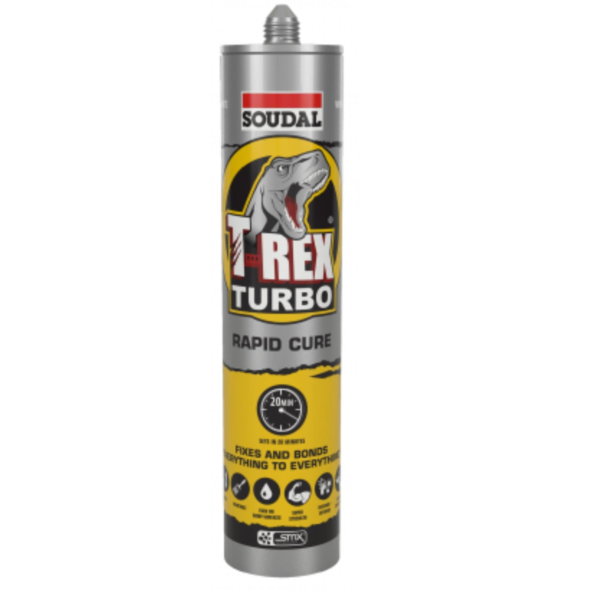 Soudal T-Rex Power Turbo 290ml SMX® Polymer Sealant Adhesive White 128371 (12 Pack) - South East Clearance Centre