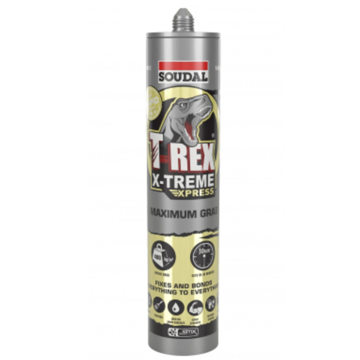 Soudal 134841 T-Rex X-TREME TACK Sealant and Adhesive White Sealant and Adhesive 290ml - (Box of 12) - South East Clearance Centre