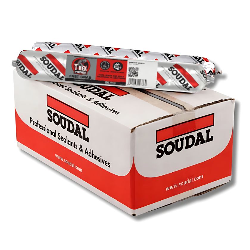 Soudal T-Rex Power Fast Grab, 147559, 600ml Sausages - Steel Grey (Box of 12)