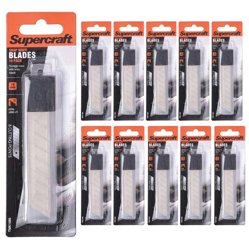 Supercraft Knife Box Cutters Spare Blades 18mm (120 Blades)