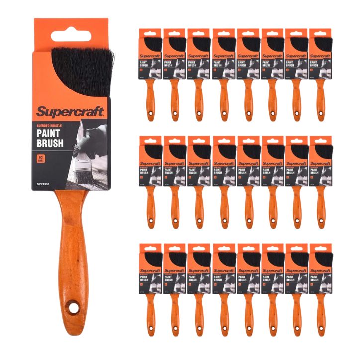 (24 pack) Supercraft SPP1330 Paint Brush 63mm Wood Handle