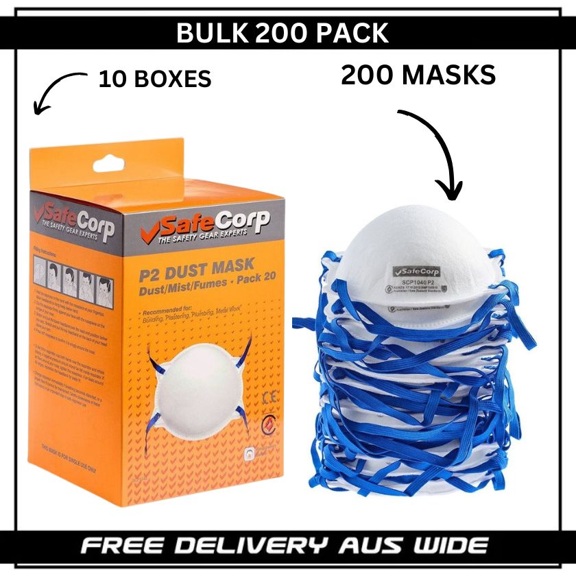 SafeCorp P2 Dust Mask - 200 Pack