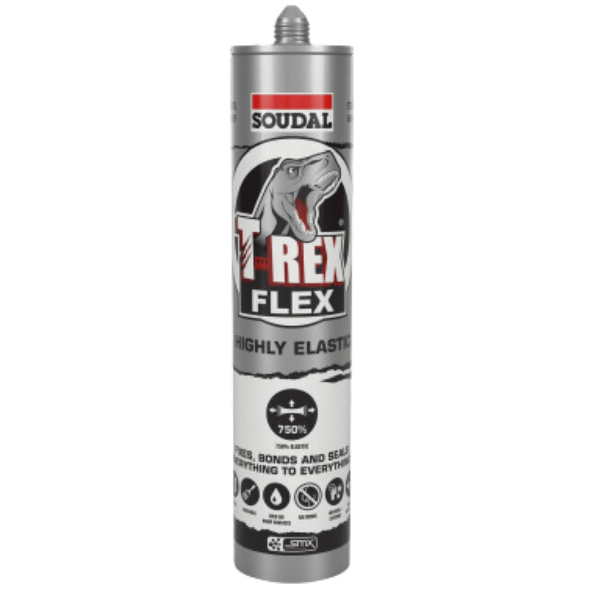 SOUDAL T-REX POWER FLEXI 290ML, STEEL GREY 137415 - South East Clearance Centre