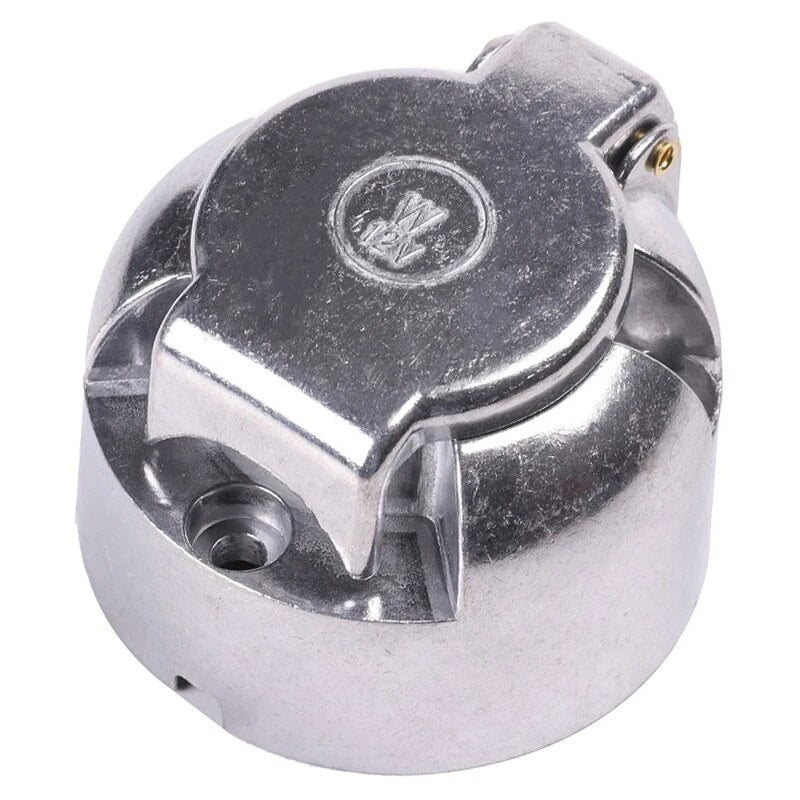 ALUMINIUM 7 Pin Large Round Socket Trailer Plug | 12 Volt | TS004337 - South East Clearance Centre