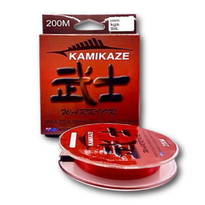 Kamikaze WARRIOR Japanese SuperGrade Line 200m 6lb RED - South East Clearance Centre