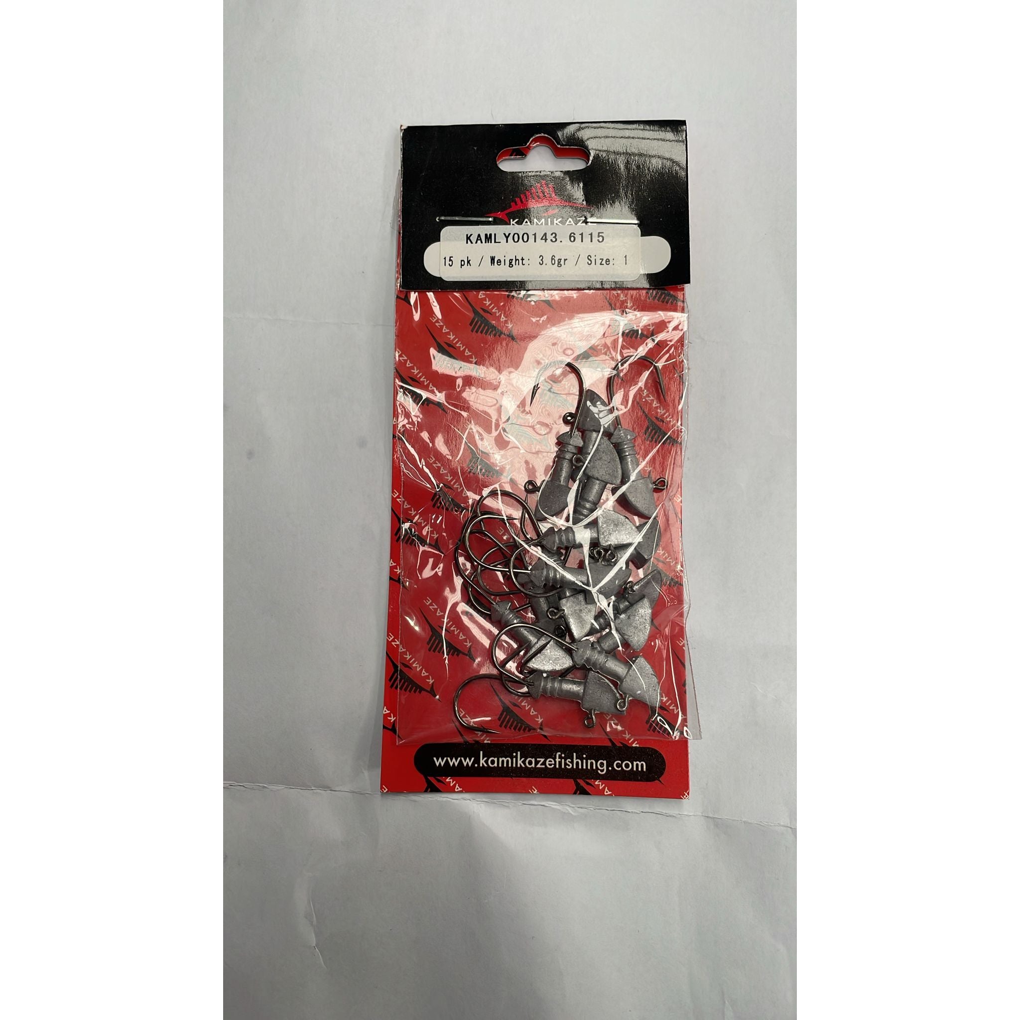 Jighead, 15 Pack, Size 1, 3.6 grams