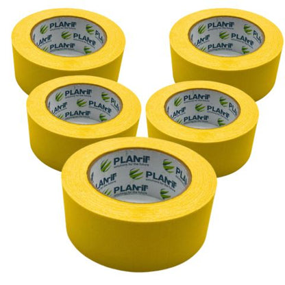 48mm Yellow Renderer & Painters Masking Tape | 48mm x 50metres (Pack of 5)