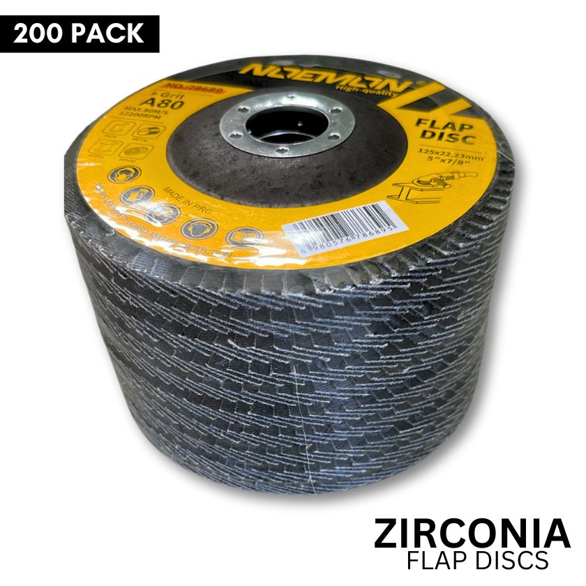 200 Pack Zirconia Flap Discs - 125mm 5"