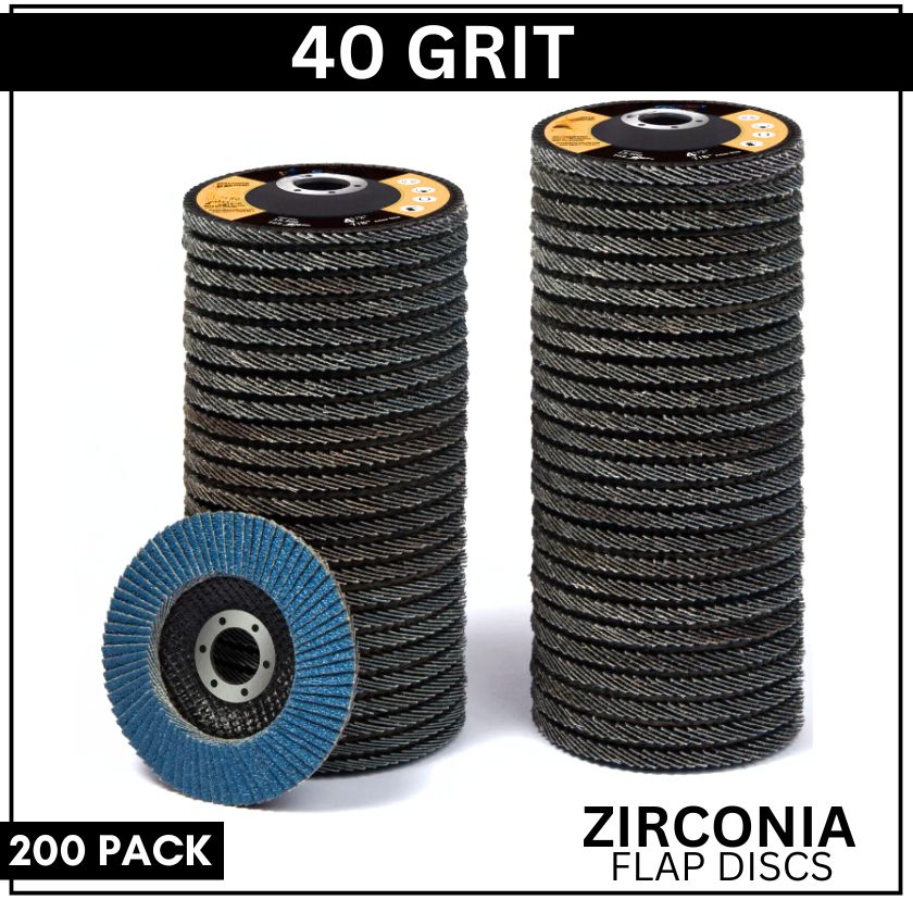 200 Pack Zirconia Flap Discs - 125mm 5"