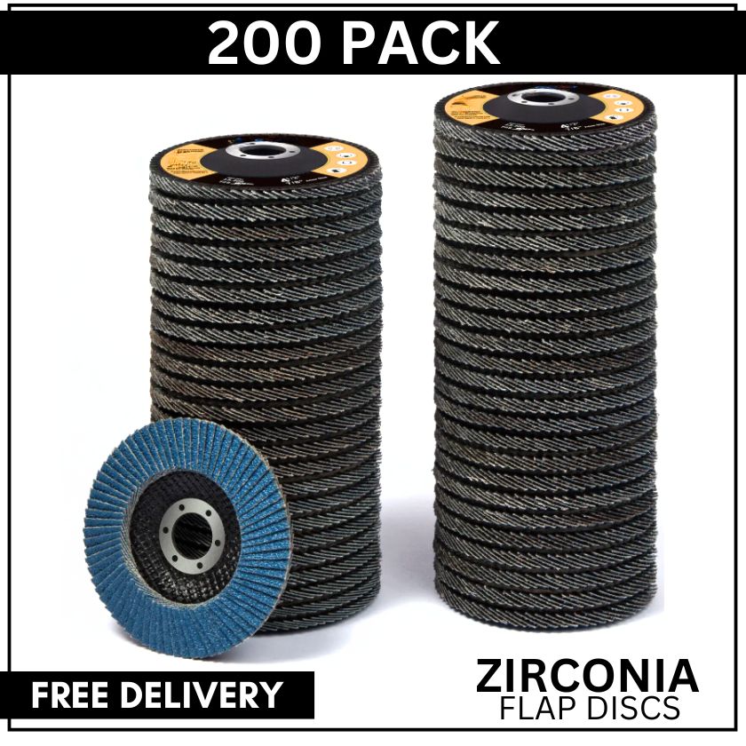 200 Pack Zirconia Flap Discs - 125mm 5&quot;