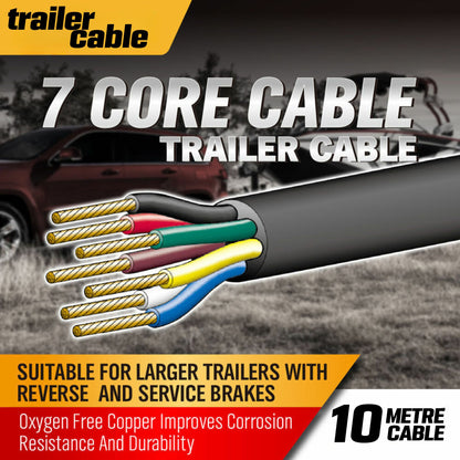 7 CORE TRAILER CABLE 10M 5A 2.5MM BLACK 5872-10TC - South East Clearance Centre