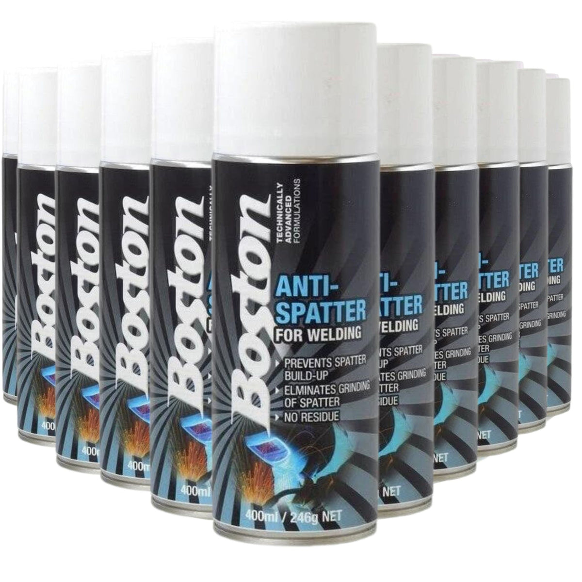 12 CANS | BOSTON ANTI SPATTER | BOS-78647 78647 - 400ML - South East Clearance Centre