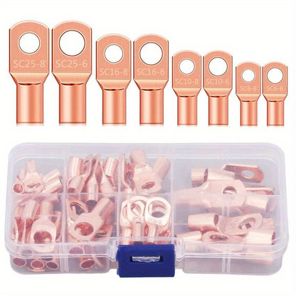 60 Piece Copper Battery Eyelets Tubular SC Ring Terminal Connectors - South East Clearance Centre