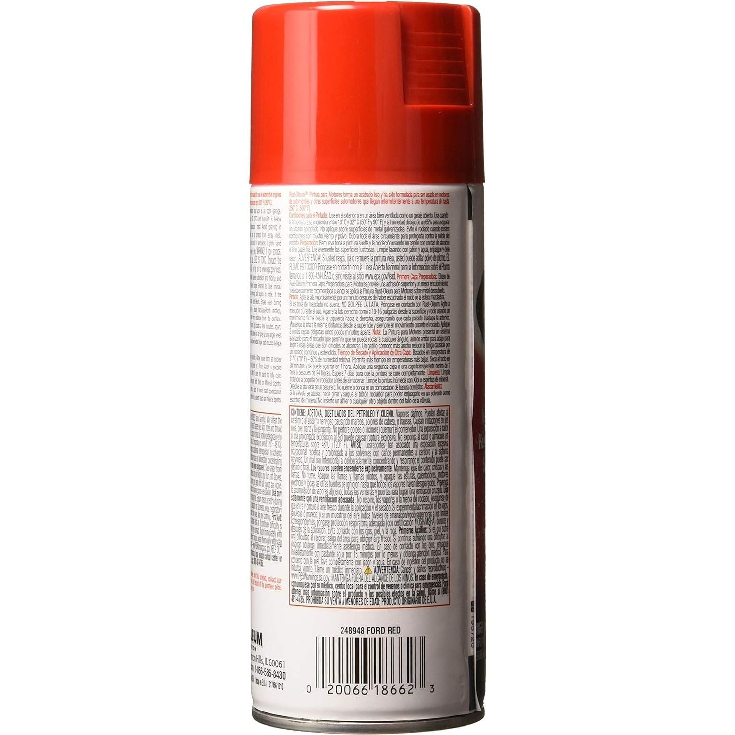 Rust-Oleum 248948 Automotive Rust Preventive Engine Enamel Spray Paint High Heat, FORD RED (6 Cans) - South East Clearance Centre