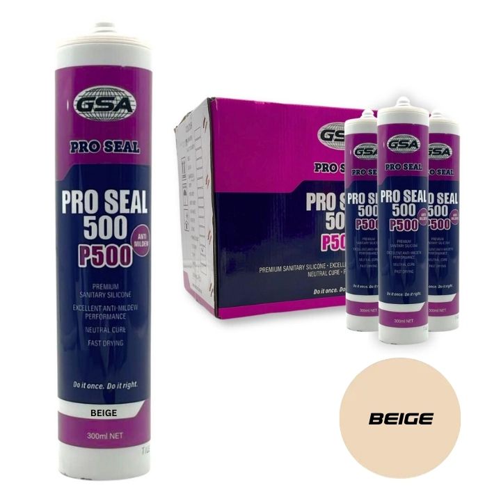 GSA Pro Seal 500 Neutral Cure Silicone, Beige (Box of 24)