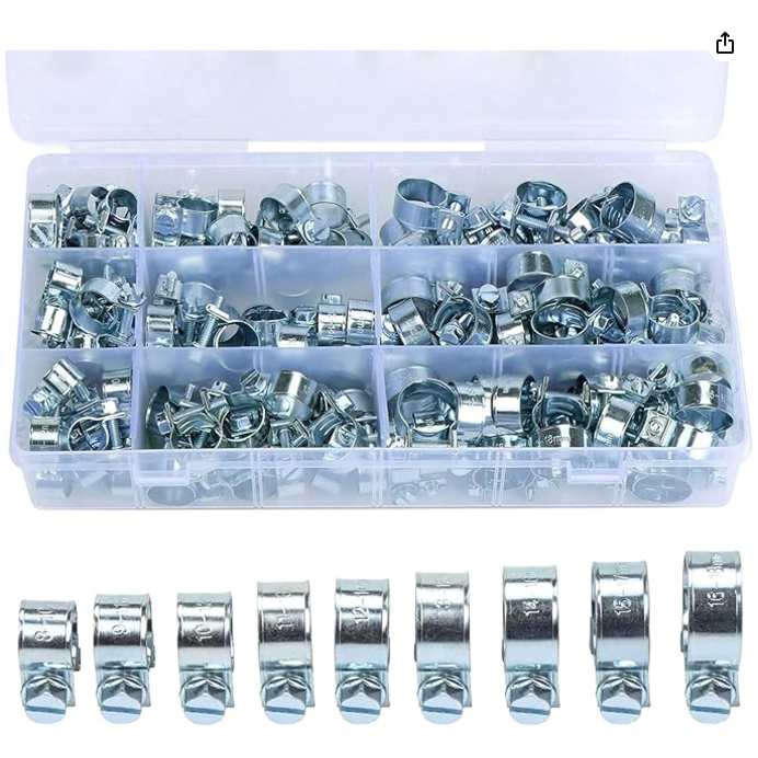 135 Piece Car Fuel Line Hose Clip Assortment Kit