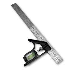 Supercraft 11.8" / 300mm Stainless Metric & Imperial Engineers Square Adjustable Combination Set Square + Spirit Level