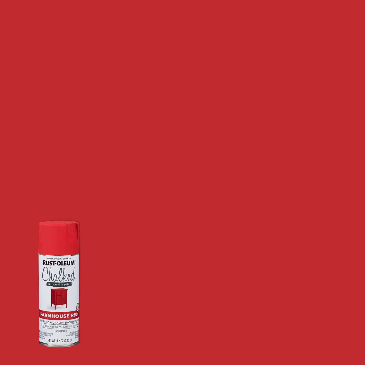 Rust-Oleum 340g Farmhouse Red 347789 Chalked Spray Paint - South East Clearance Centre