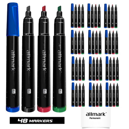 Allmark Waterproof Permanent Markers, (48 Markers)