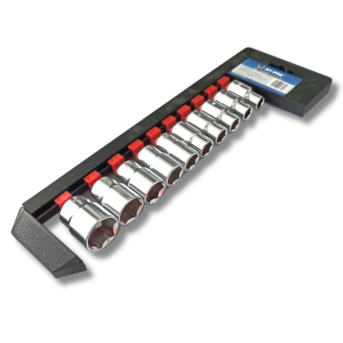 1/2&quot; Drive 10 Piece Metric Socket Set On Rail | 10-24mm - South East Clearance Centre