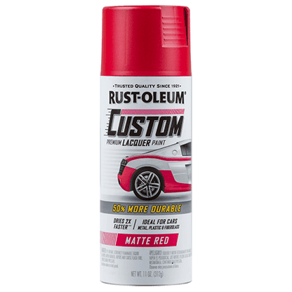 Rust-Oleum 311484 Automotive Custom Lacquer Spray Paint, 11 oz 312g, Matte Red (6 CANS) - South East Clearance Centre