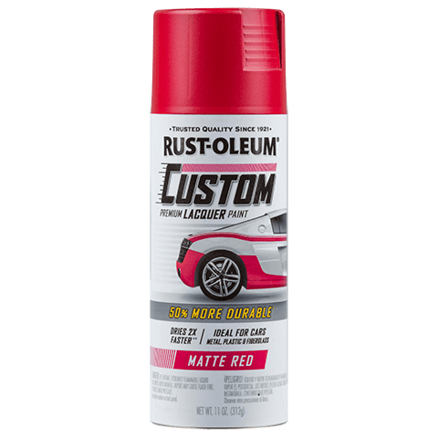 Rust-Oleum 311484 Automotive Custom Lacquer Spray Paint, 11 oz 312g, Matte Red (6 CANS) - South East Clearance Centre