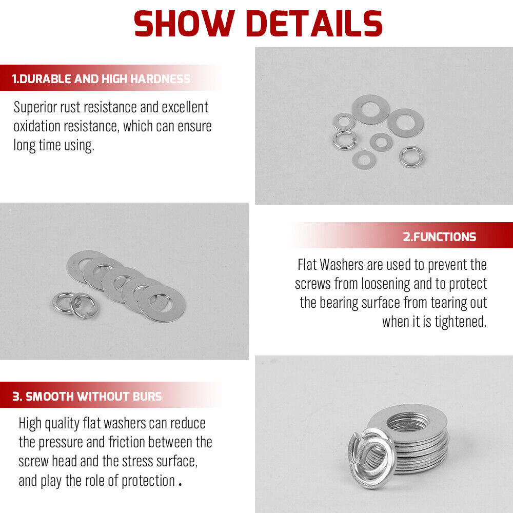 350 piece M3 - M10 Spring Crush Washer Seal Sump Hydraulic Seal Flat Ring Set Assortment Kit - South East Clearance Centre